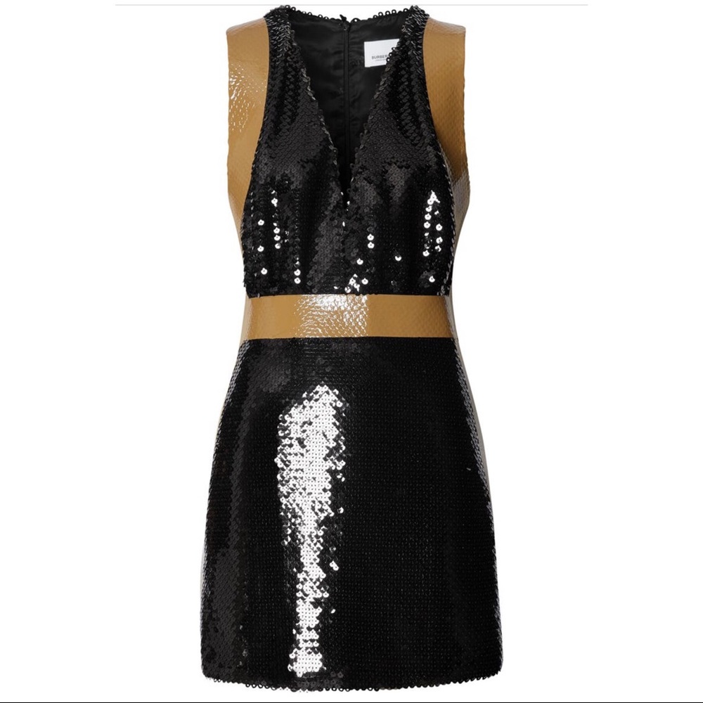 Burrbery Tape Detail Sequinned Mini Dress US size 8